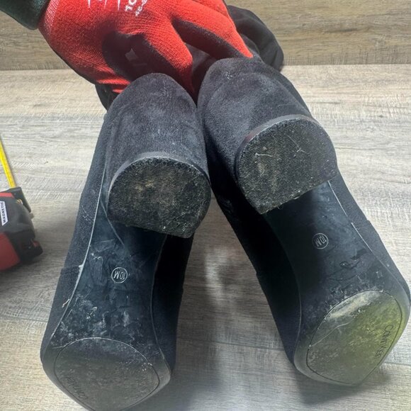 Calvin Klein Black Suede Thigh High Boots Women's Size 10 - Picture 5 of 8